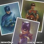 Batman, Robin and Batgirl '66 :  High Quality Portrait Art Prints of Adam West, Burt Ward and Yvonne Craig from the 1960's Batman Show